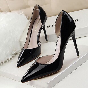 BIGTREE Shoes Patent Leather Heels 2020 Fashion Woman Pumps