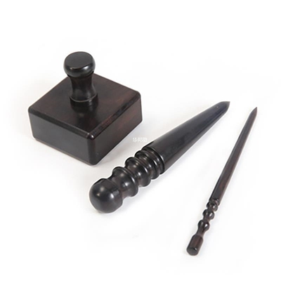 3 Types Leathercraft Slicker Round Burnisher Ebony Wood Lea