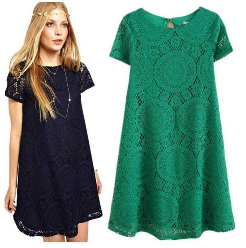 2016 Women Summer Lace Loose Girls Dress Dresses Blouse Tops
