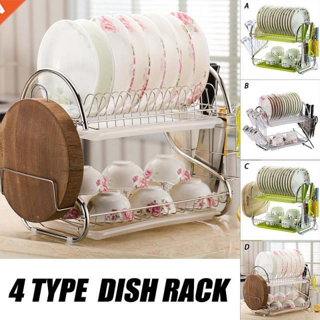 Multifunctional 2 Layer Dish Rack Kitchen Organizer Storage