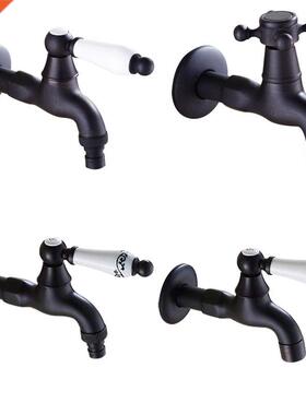 Wall Mounted Black Oil Rubbed Bronze Ceramic Handle Washing