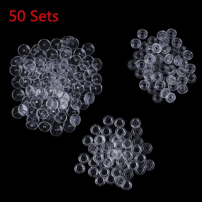 50 Sets Plastic Clear KAM Resin Snap Buttons Snaps Fasteners
