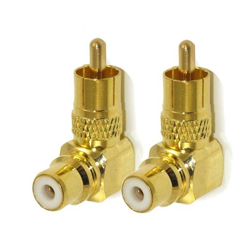 5Pcs Premium RCA Male to Female 90 Degree Right Angle Plug A