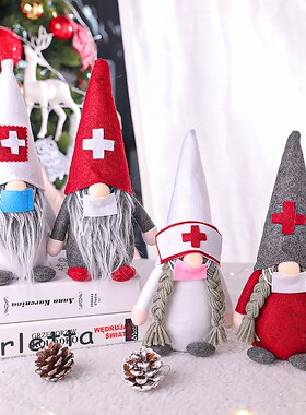 Christmas Faceless Doll Nurses Christmas Decorations Cloth F
