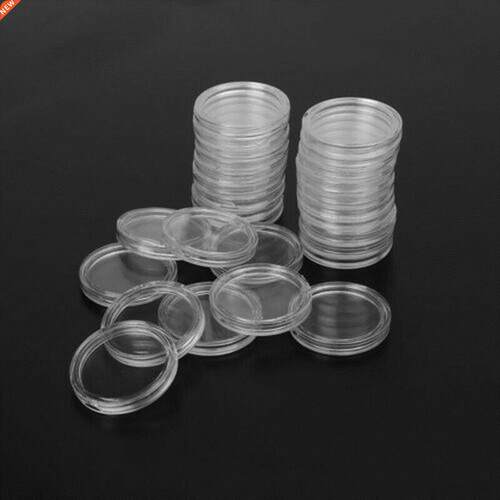 100PCS/lot 25mm Transparent Coin Holder Capsules Box Storage