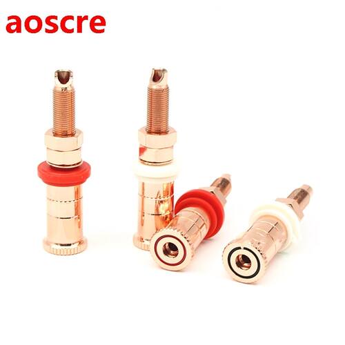 4pcs/set Gold Copper plated Speaker Binding Posts Terminal C