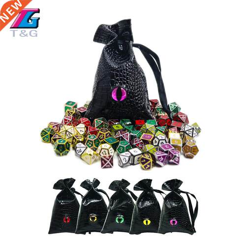 3D dragon eye Leather Bag Black Crocodile pattern bag dice b