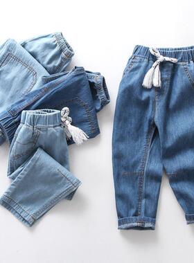 Lawadka Summer Thin Kids Boys Girls Jeans Pants Cotton Child