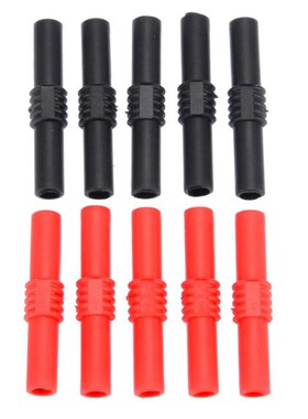 10pcs Insulated 4mm PVC Banana Jack Female to Female Adapter