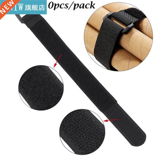 10 Pcs 20*500mm Nylon Hook Loop Strap Cable Self-adhesive