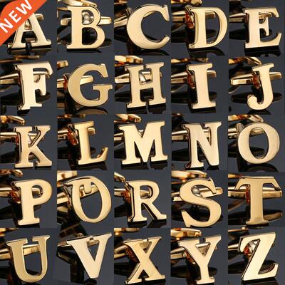 Name gold letter Cufflinks brand new high quality brand lett