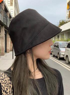 Spring Summer Suede Bucket Hat Women Fashion Irregular Flat