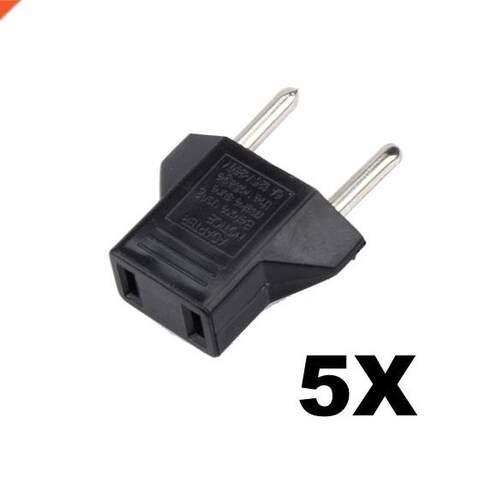 5X US to EU AC Power Plug Converter Adapter Travel Converte