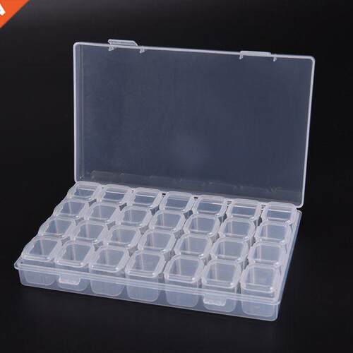 1PC 28 Single slot Plastic Jewelry Ring Pill Adjustable Tool