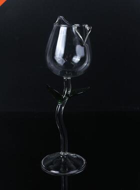 Wine Glass Rose Flower Shape Goblet Lead-Free Red Wine Cockt