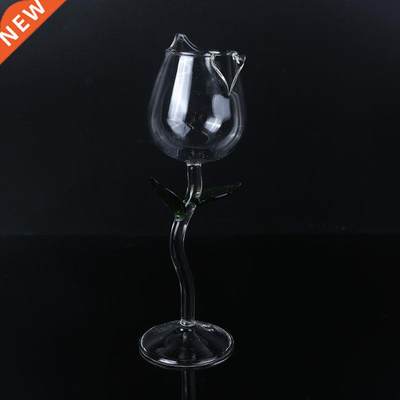 Wine Glass Rose Flower Shape Goblet Lead-Free Red Wine Cockt