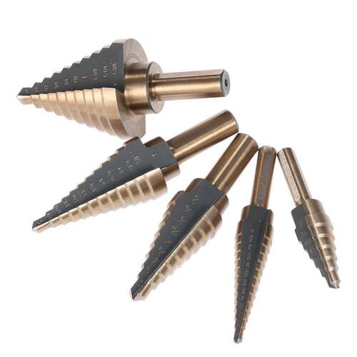 Step Drill Round Shank Twist Drills Drilling Tool 5pcs High