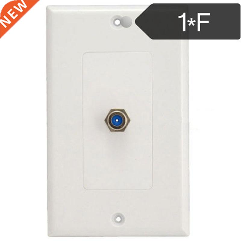 1 Port Television Satellite Wall Plate RCA Coax Cable Coaxia