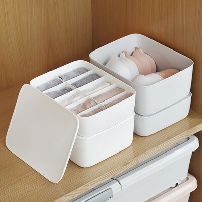 Underwear Bra Storage Box Plastic Drawer Dividers with Cover
