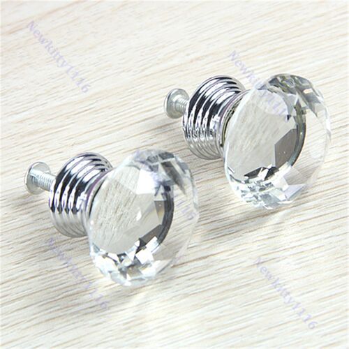 3Pcs/lot Clear Crystal Knob Handle Drawer Kitchen Door Wardr