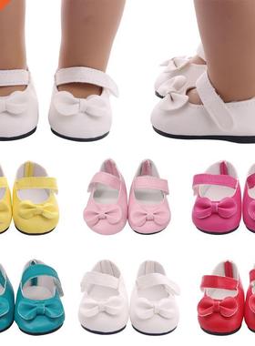 7*.5 CM High Quality Bow Doll Shoes For 18 Inch American&amp