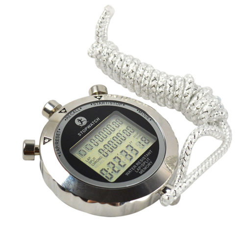 Waterproof Digital Stopwatch Metal 1/1000 Seconds Handheld L