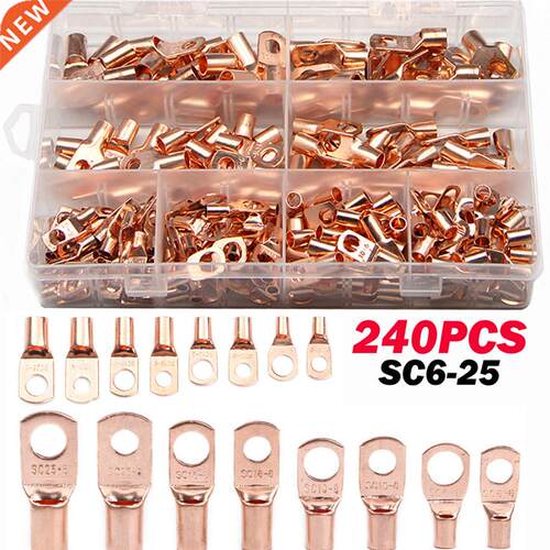 240PCS/Box Wire Lug Connector Ring SC6-25 Copper Connectors