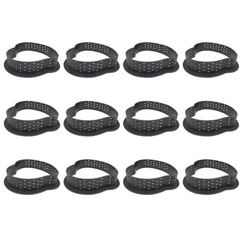 12 Pcs Heart Shape Tart Rings Heat-Resistant Perforated Cake