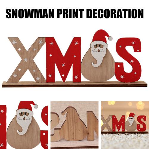 Christmas Wooden Ornaments Desktop Letter Tree Decorations N
