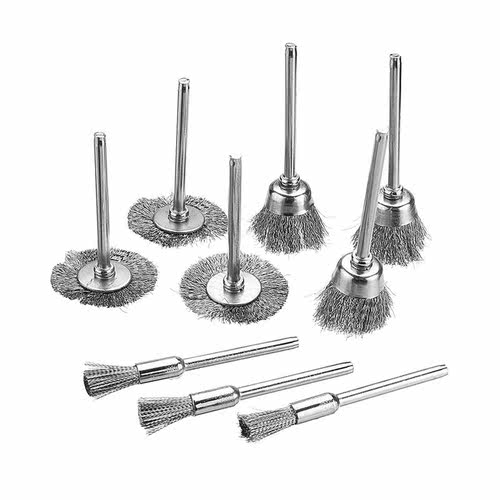 9pcs/set Stainless Steel Wire Brush Set Cleaner Polishing Br