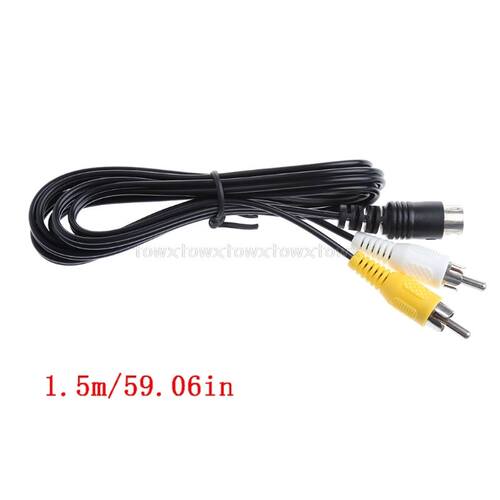Black 1.5M/5FT Audio Video AV Stereo Composite Adapter Cable