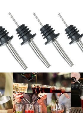 4Pcs Stainless Steel Whisky Liquor Oil Wine Bottle Pourer Ca