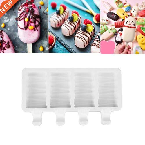4 Grids Ice Cream Mold  Chocolate Maker Tray Silicone Non