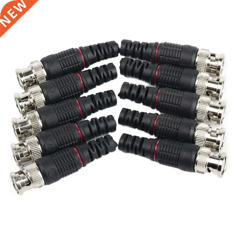 10pcs BNC Male Plug Pin Solderless Straight Angle Video Adap