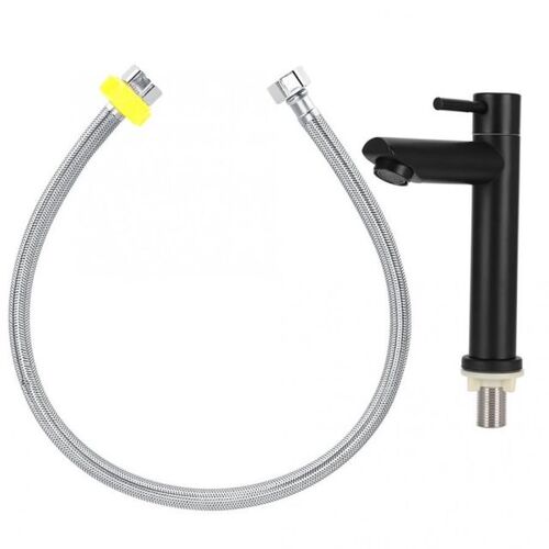 Black Stainless Steel Single Cold Basin Water Faucet Home Ba