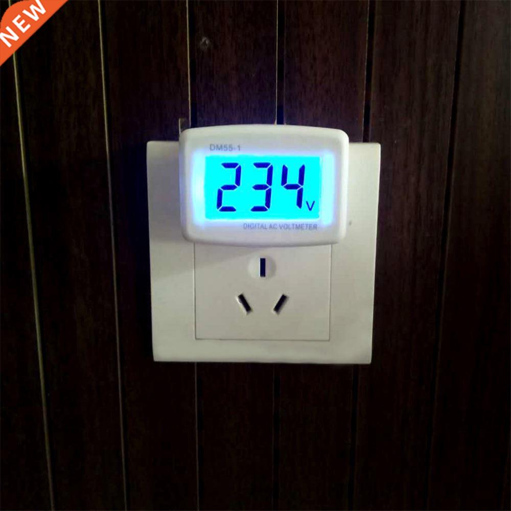 DM55-1 AC 80-300V LCD Digital Voltmeter Volt Monitor Blue L