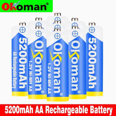 New 1.2V AA 5200mAh NI MH Pre-Charged Batteries Ni-MH A