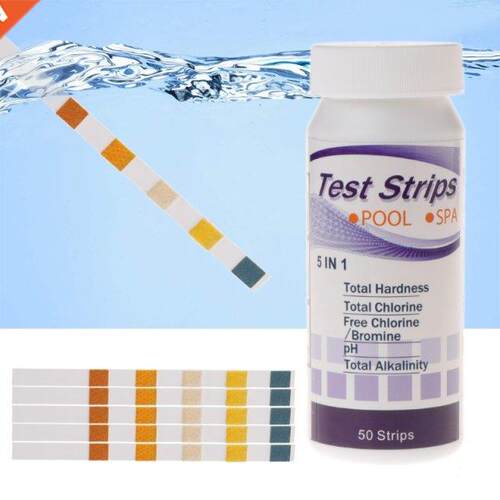 50 Strips Water Quality Test Paper Strips 5 in1 Po Spa PH