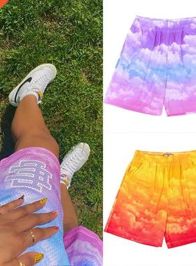 Men fitness shorts beach basketball training pants casual sw