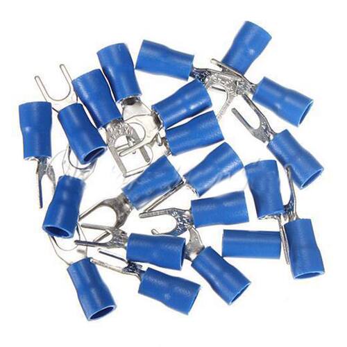 100pc Insulated Fork Spade Wire Connector Electrical Crimp T