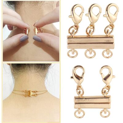 Layered Necklace Clasp Magnetic Jewelry Double Triple Clasps
