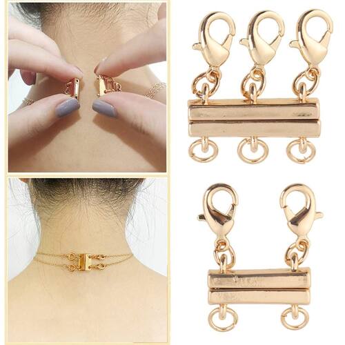 Layered Necklace Clasp Magnetic Jewelry Double Triple Clasps