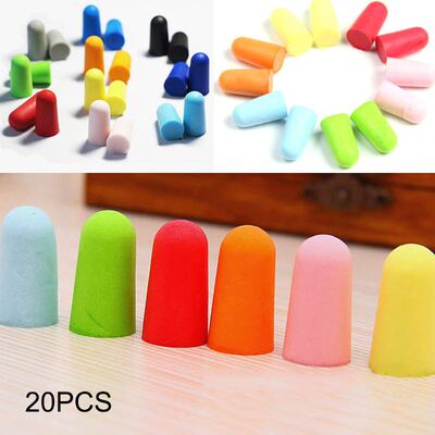 20 Pairs Soft Foam Earplug Sleep Study Travel Noise Reducer
