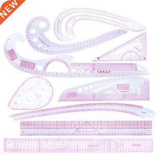 Sewing Ruler Set of 9 Drawing Drafting MeasureTemplate DIY C