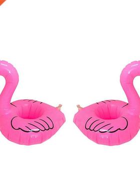 1PCS Mn Cute Fun Flamngo Floatng nflatable Drnk Can H