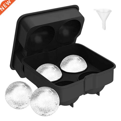 2Pcs/Set Ice Ball Maker Novelty Food Grade Silicone Mold wi
