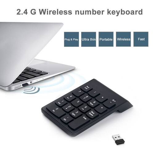18 Keys 2.4GHz Wireless Numeric Keyp USB Digital Nump fo
