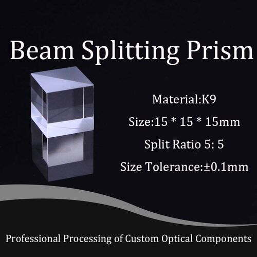 15 * 15 * 15mm Optical Glass Beam Splitting Prism, Semi-refl