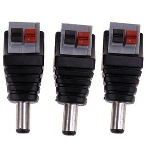3pcs 5.5 X 2.1mm Pressing Male DC Power Jack Adapter Plug Co
