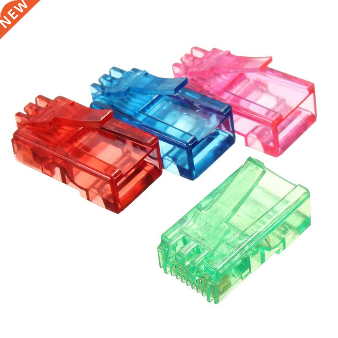 50Pcs Color Random RJ45 8P8C Modular Cable Head Plug Etherne